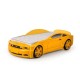 Кровать-машина "Мустанг" 3D (объемная пластиковая) желтая (е)
